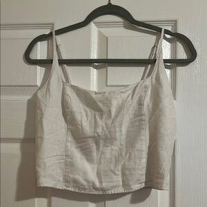 Abercrombie & Fitch Cream Sleeveless Crop Camisole